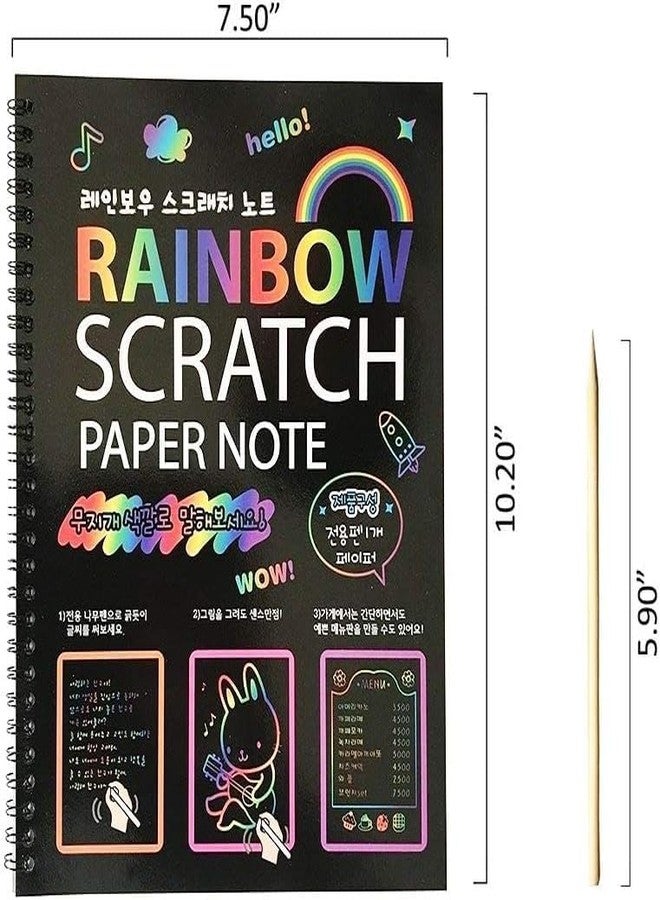 Artnery A4 Rainbow Art Scratch Paper Book Sheets with Stylus, 10 Pages, Multicolor (Pack of 2) - Image 5